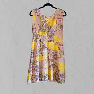 Vintage 1960s Helier Reinhardt Paisley Sleeveless Dress